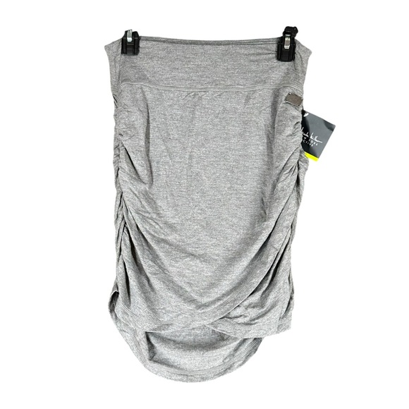 Nicole Miller NWT Women’s S Small Gray Drapey Ruched Stretch Skirt Active - Picture 1 of 14